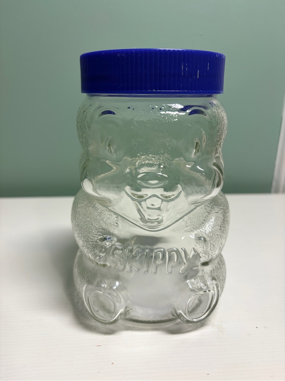 1990 Special Edition Skippy Creamy Peanut Butter Beaver Jar Bank Glass Jar